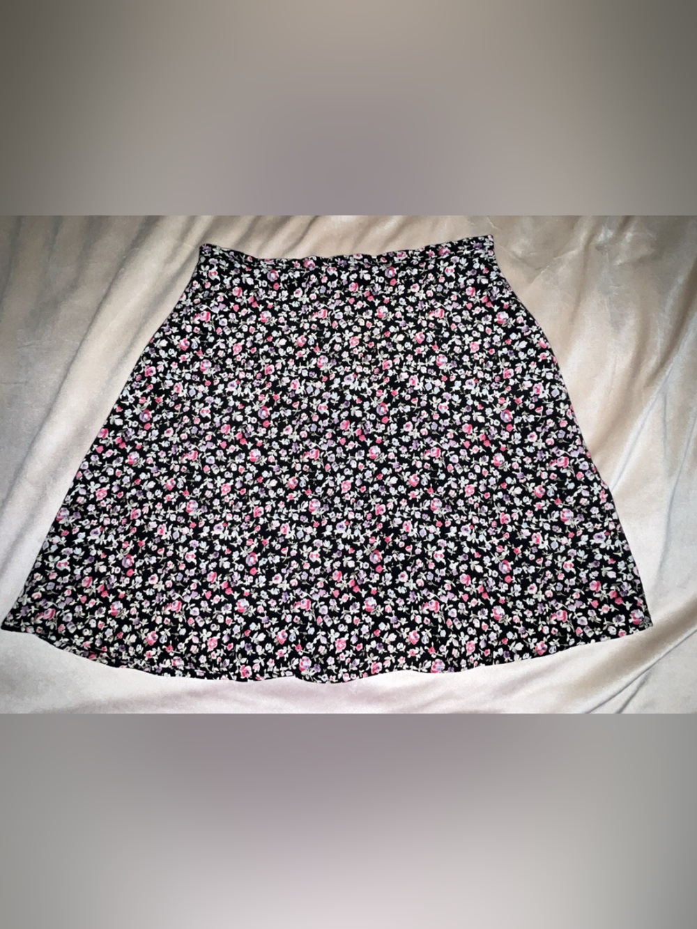 Tracy Evans Black Skirt with Pink & White Floral Print